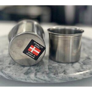 Vintage-MCM stainless steel small container cups made in Denmark